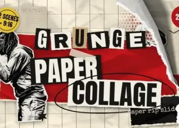 Videohive Grunge Paper Collage Paper Rip Slideshow 65651561