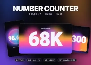 Videohive Number Counter Gradient Glow Stats Pack 65544045