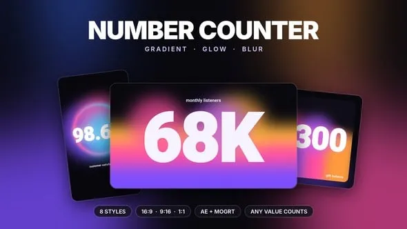Videohive - Number Counter Gradient - Glow Stats Pack - 65544045 1 Videohive Number Counter Gradient Glow Stats Pack 65544045