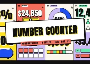 Videohive Number Counter Neubrutalism Bold Stats Pack 65544187