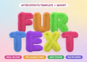 Videohive Realistic Fluffy Fur Text 65212747