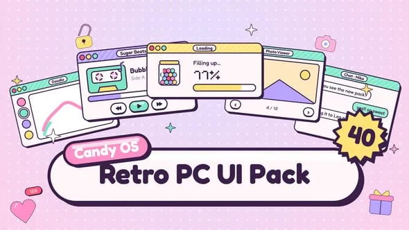 Videohive - Retro PC UI Pack Candy OS - 40 Pastel Desktop Elements - 65651379 1 Videohive Retro PC UI Pack Candy OS 40 Pastel Desktop Elements 65651379