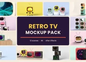 Videohive Retro TV Mockup Pack 4K Vintage TV Scenes 65625363
