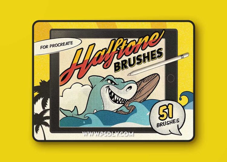 Vintage Comic Book Halftone Brushes for Photoshop & Procreate 1 Vintage Comic Book Halftone Brushes for Photoshop Procreate