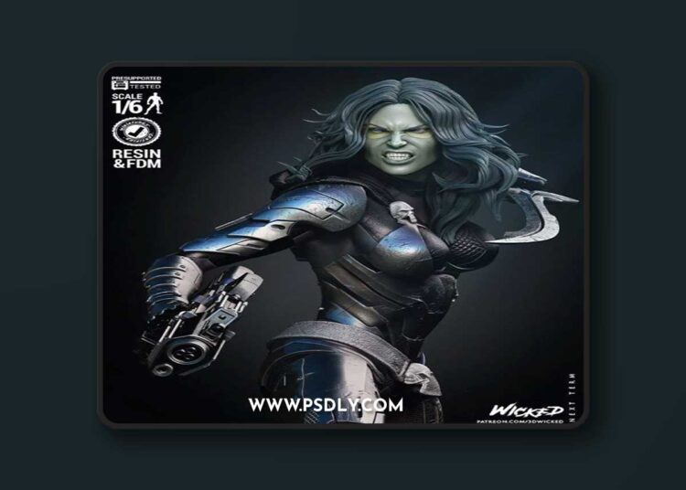 WICKED – Gamora Comic Version Sculpture – 3D Print Model STL 1 WICKED – Gamora Comic Version Sculpture – 3D Print Model STL