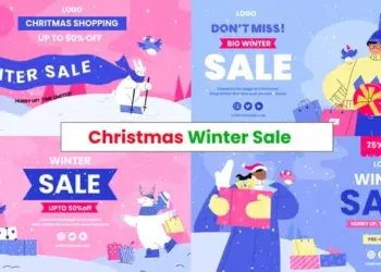 Videohive - Winter Sale & Christmas Shopping Promotion Website Banners with Snowy Cartoon Animations - 65546963 5 Winter Sale Christmas Shopping Promotion Website Banners with Snowy Cartoon Animations