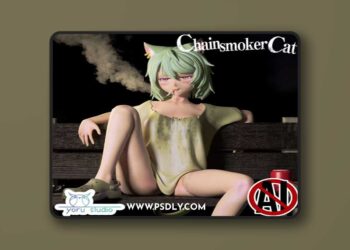 Yoru Studio – Chainsmoker Cat – Yaniko Satou – 3D Print Model STL